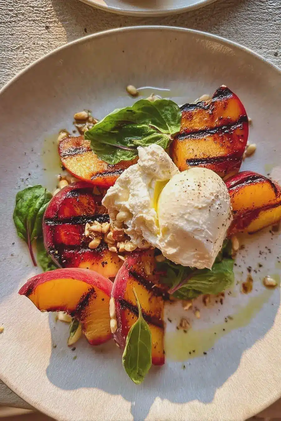 The Salad My Guests Always Ask For — Grilled Peach Burrata Salad