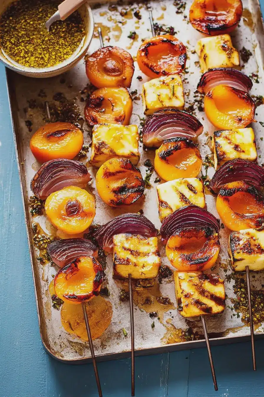 The Skewers I Make Every BBQ — Halloumi, Apricot & Pistachio