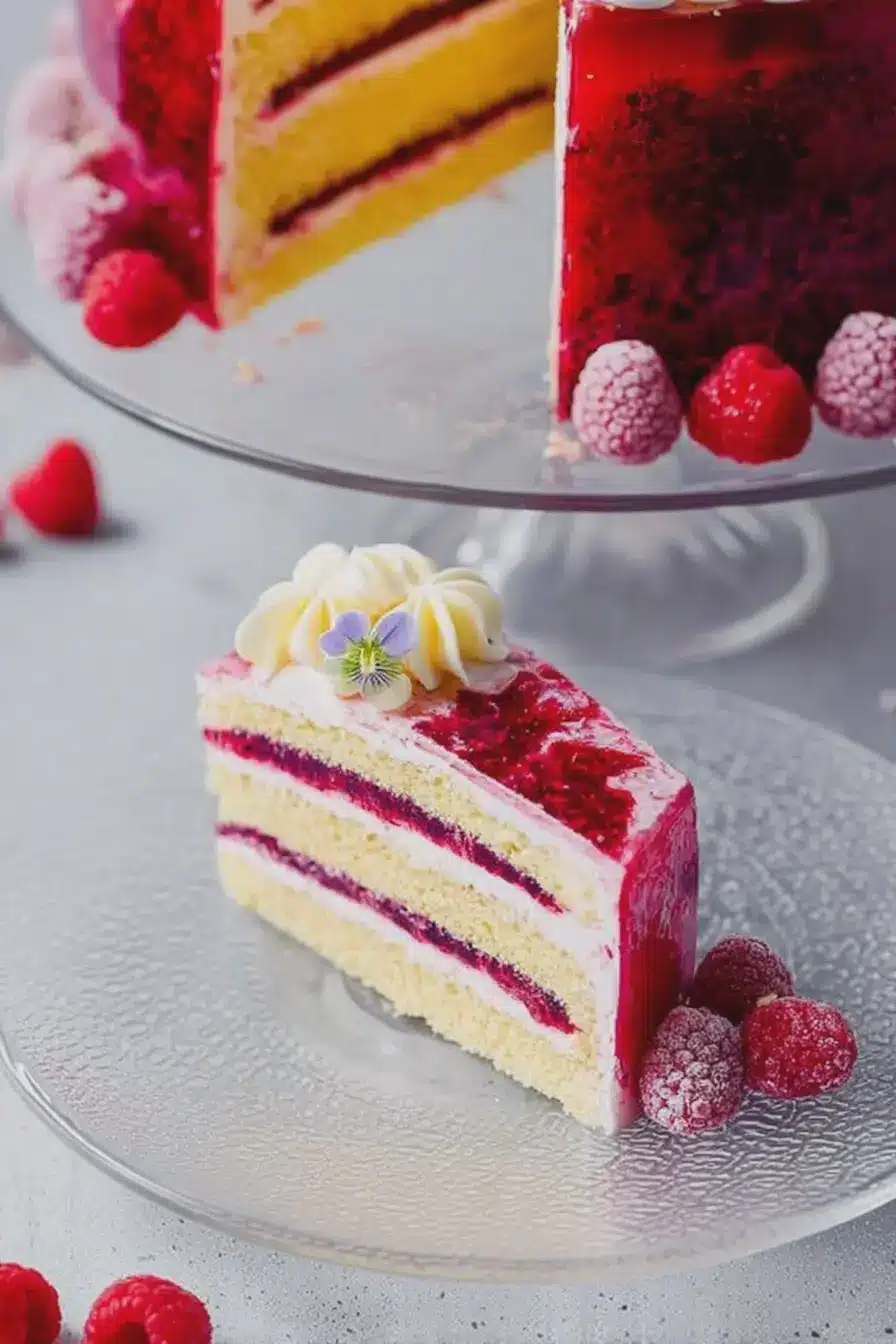 How I Build a Tall Raspberry Cake with Cream Cheese Frosting