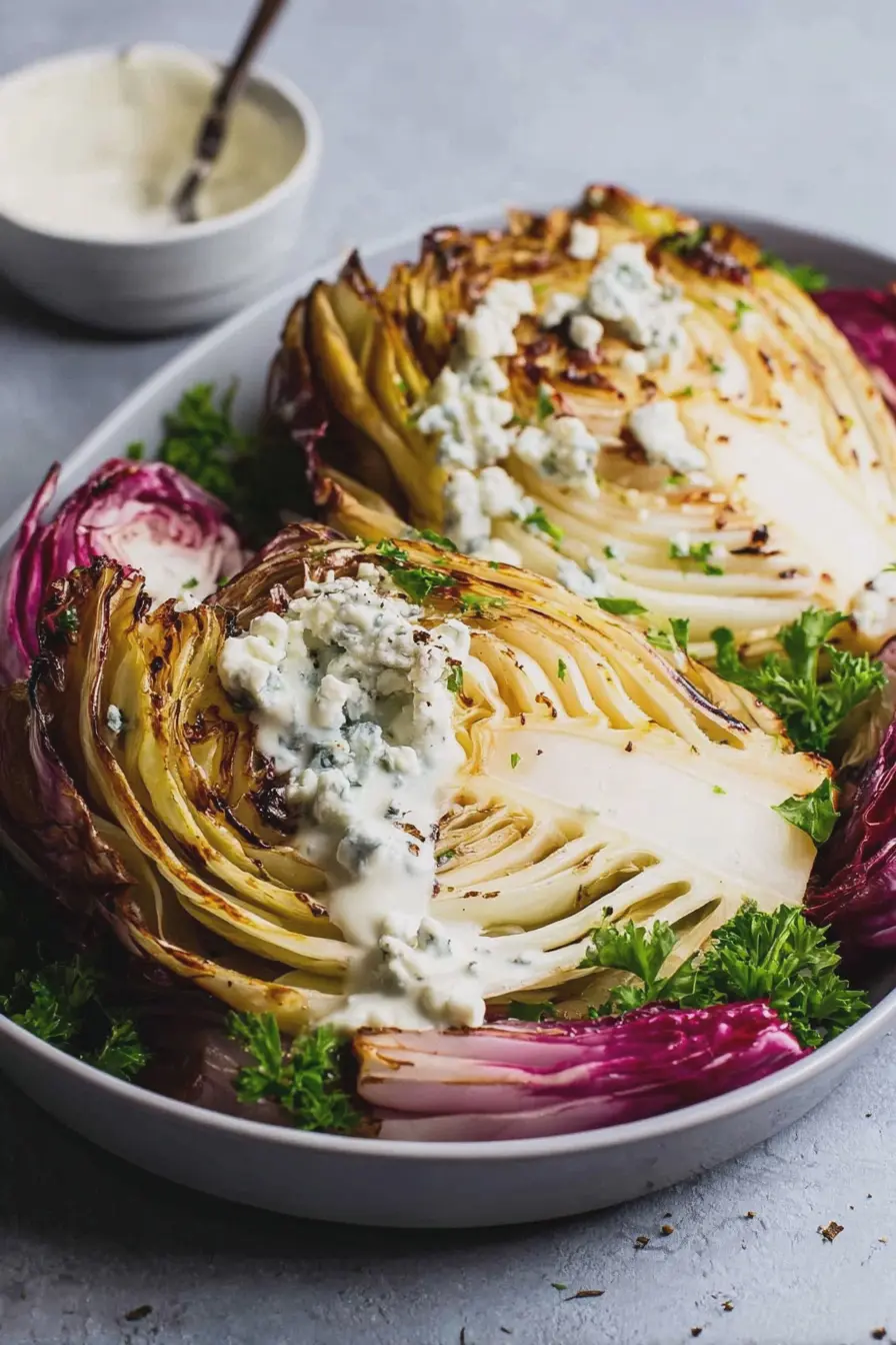 How I Finally Nailed Roasted Cabbage with Blue Cheese Sauce