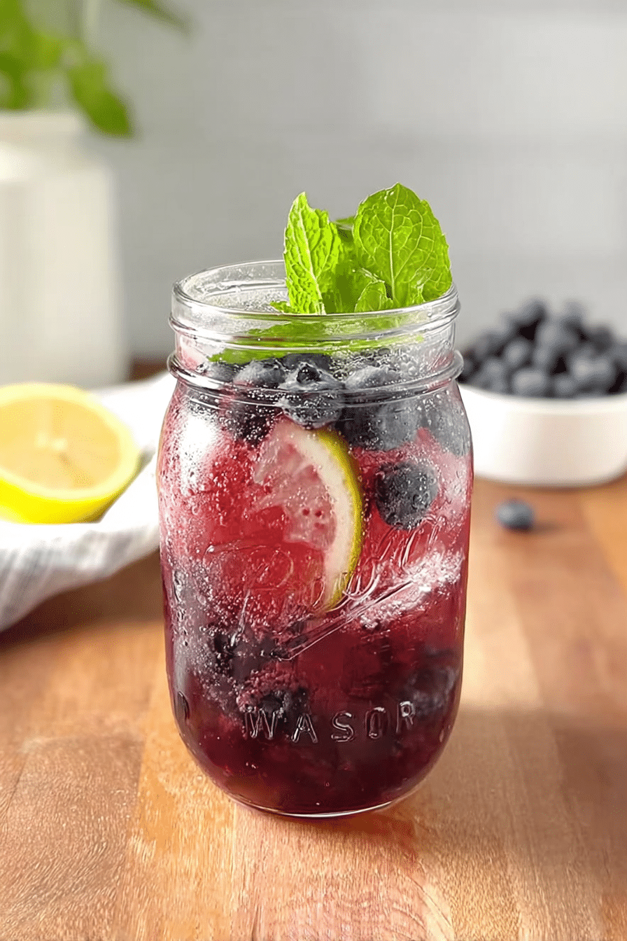 My Go-To Wild Blueberry Water — Lemon & Mint in 5 Minutes