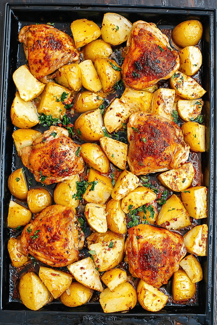 Easy Baked Chicken Thighs and Potatoes – A One-Pan Comfort Meal