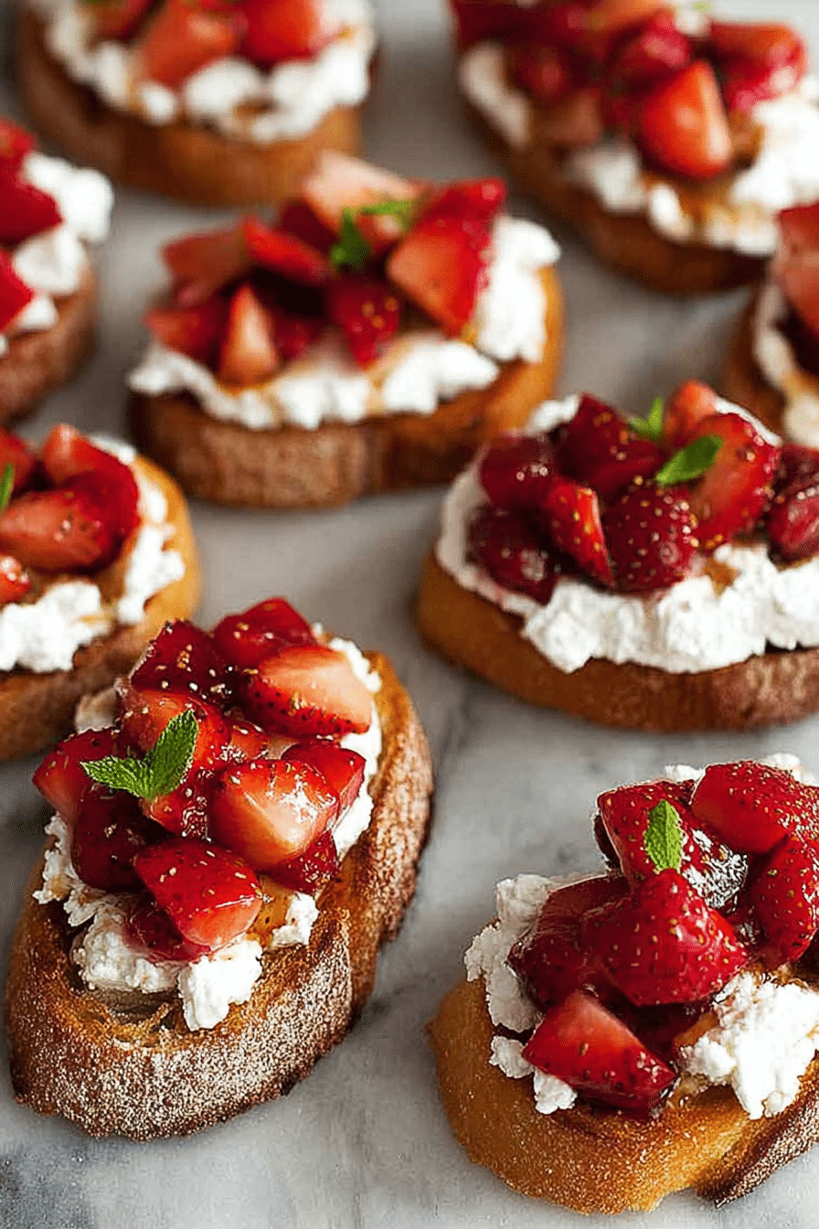 Crostini with Balsamic Strawberries and Ricotta