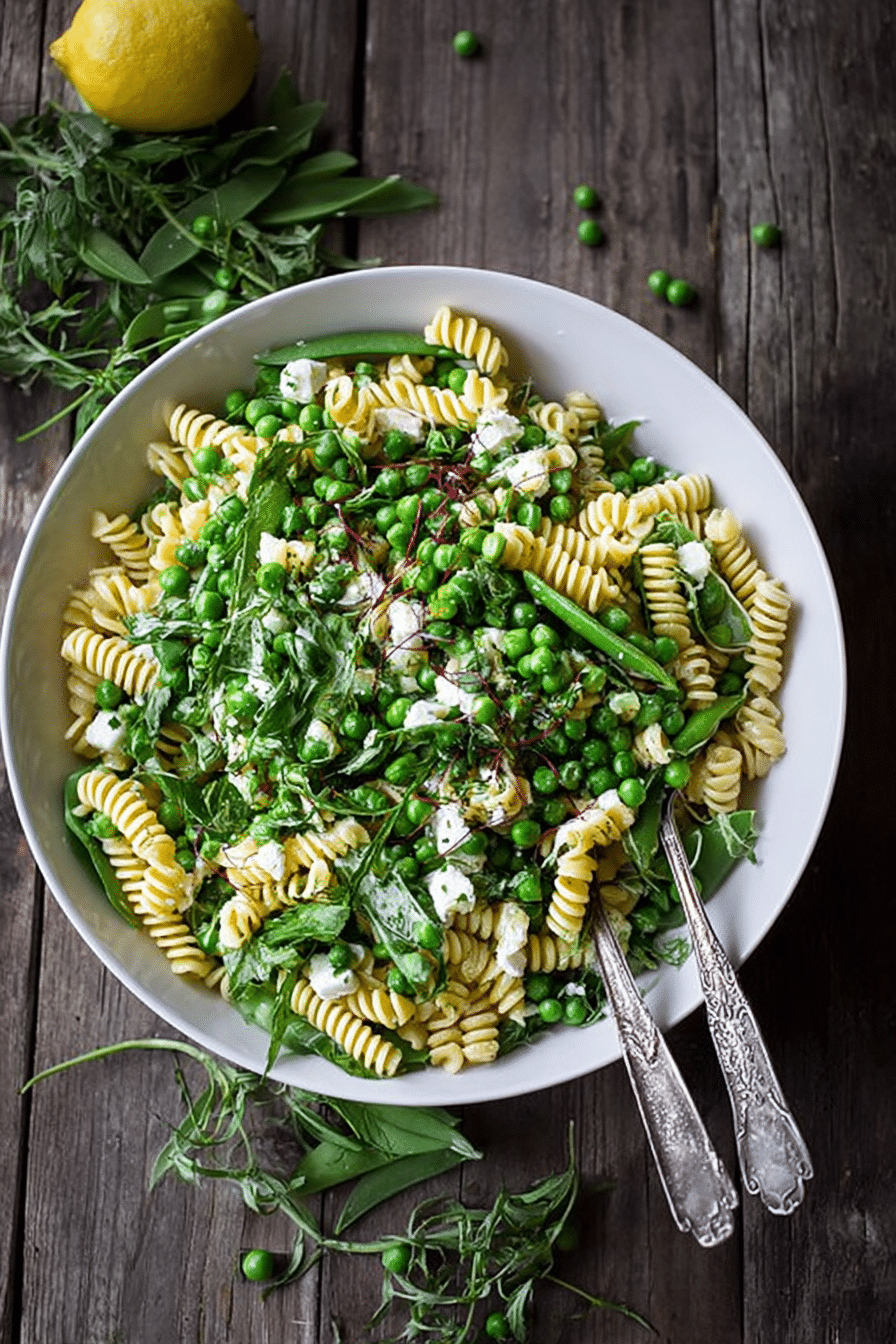 Pea Pasta with Mint, Truffle & Lemon