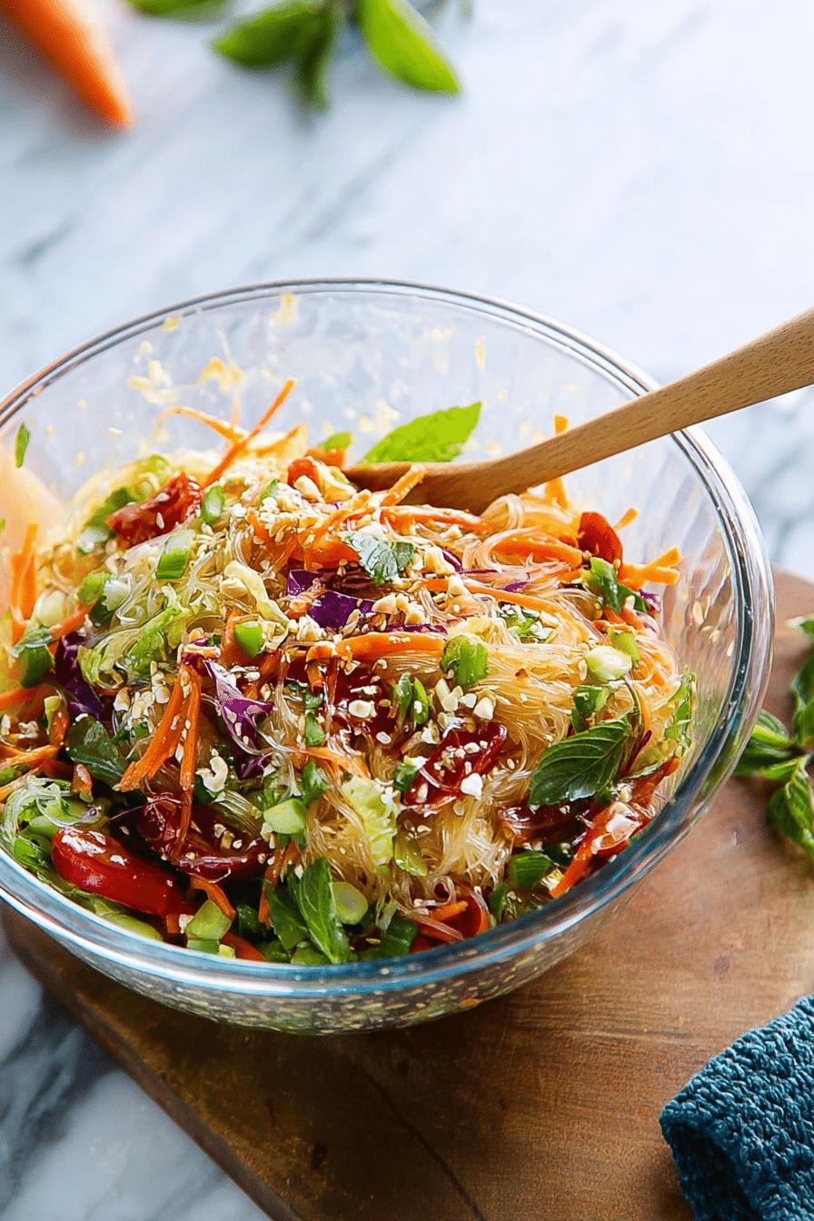 Ultimate Spring Roll Salad with Spicy Ginger Dressing – Perfect for Lunch
